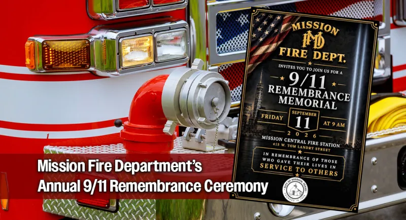 Mission Fire Department to Host Annual 9/11 Remembrance Ceremony