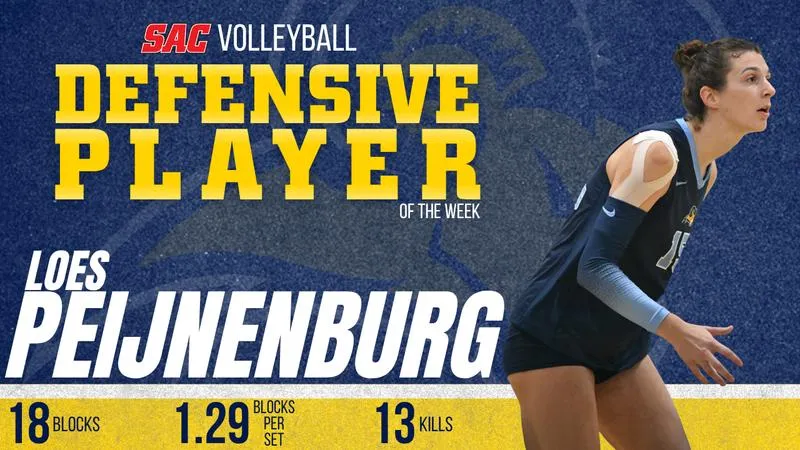 VB: Peijnenburg Receives SAC Defensive Player of the Week Honors