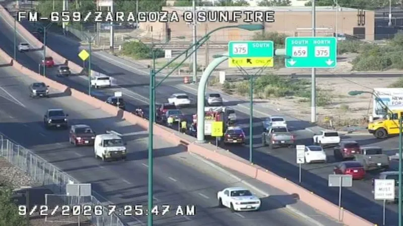 Crash reported on southbound Loop 375 on ramp near Zaragoza and Sunfire