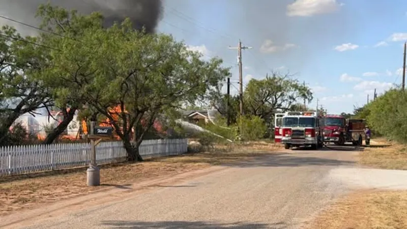 Fire destroys vacant home, garage in Merkel; cause under investigation
