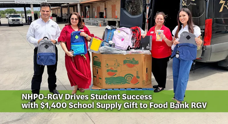 NHPO-RGV Donates $1,400 in School Supplies to Food Bank RGV to Benefit Local Students