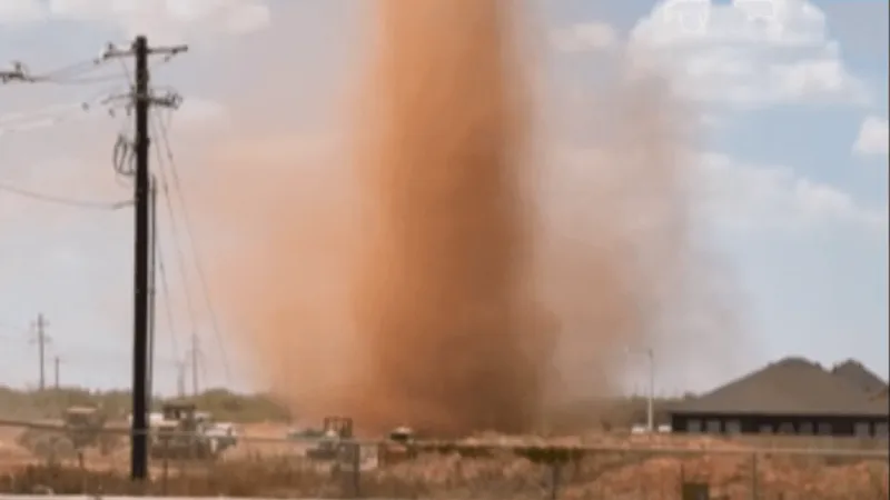 A different angle of the dust devil that appeared in Abilene