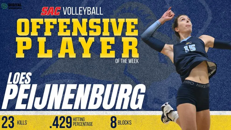 VB: Peijnenburg Named Digital Scoreboards SAC Player of the Week for Second Time