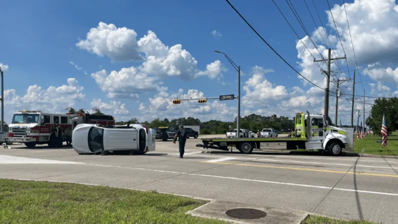Crash leaves vehicle on its side at Folsom and Major