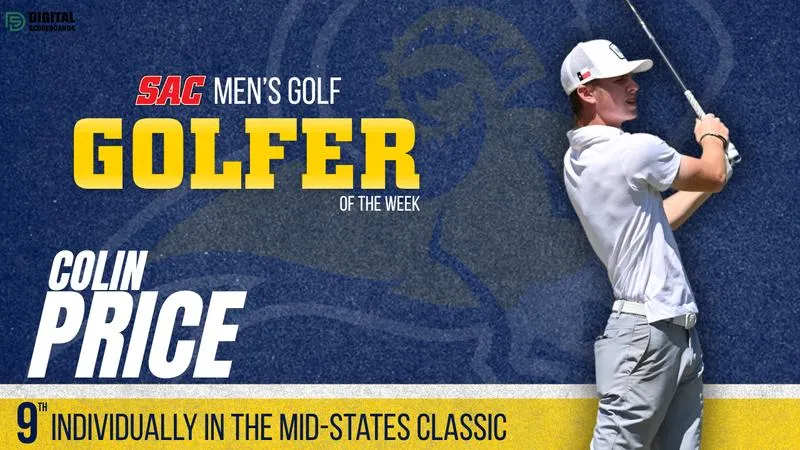 MGOLF Price named Digital Scoreboards SAC Men's Golfer of the Week
