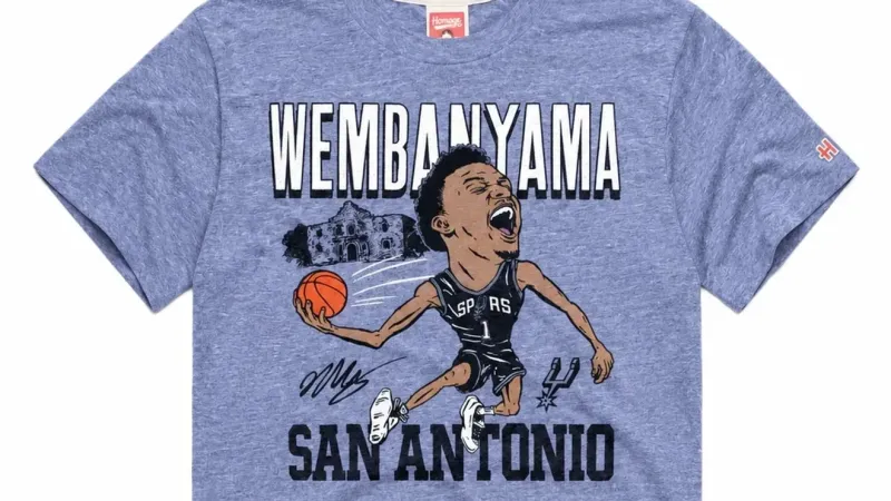 Alamo-inspired Victor Wembanyama T-shirt debuts, blending Spurs pride with Texas tribute