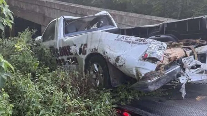 Pickup driver treated after truck plunges into creek in Jasper County