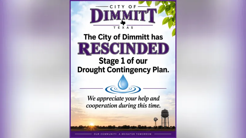 Dimmitt rescinds Stage 1 drought restrictions