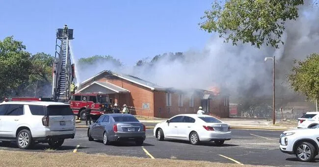 Sparks from nearby salvage yard lead to massive fire at Simmonsville Missionary Baptist