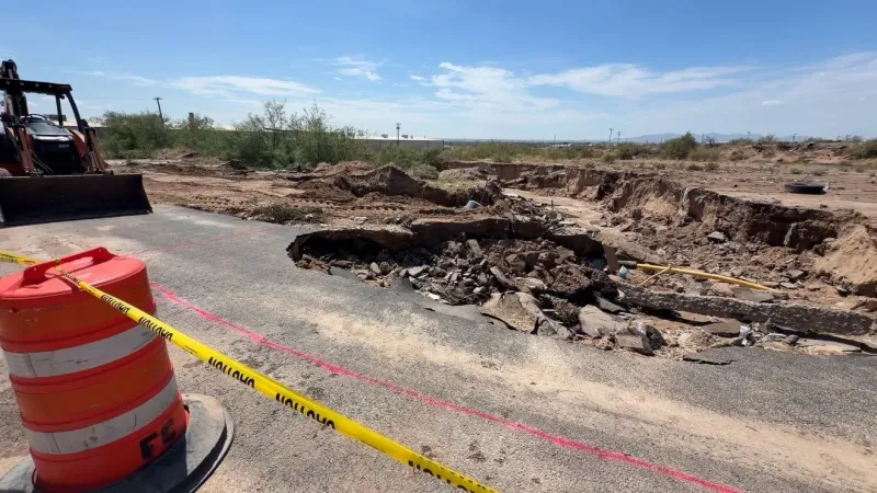 Sinkhole opens in Socorro after days of heavy rain