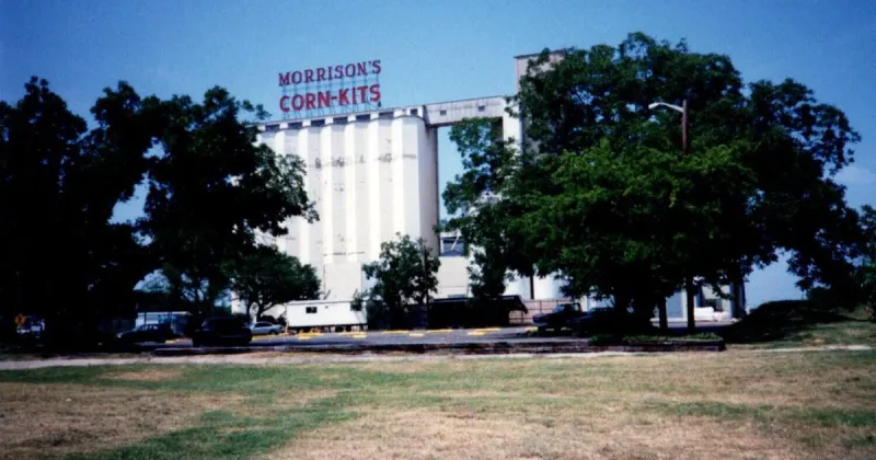 Denton's iconic Morrison's Corn-Kits sign sits atop more than a century of history