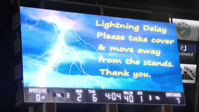 Thunderstorms delay Thursday football matchups