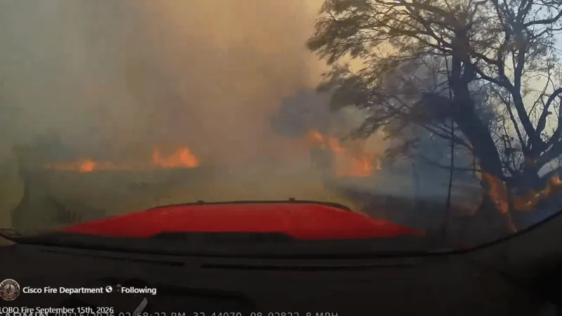 DASHCAM VIDEO: Cisco FD fights Lobo fire