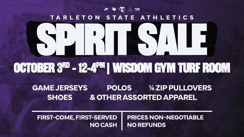 Tarleton State Athletics to host Spirit Sale before football game on October 3