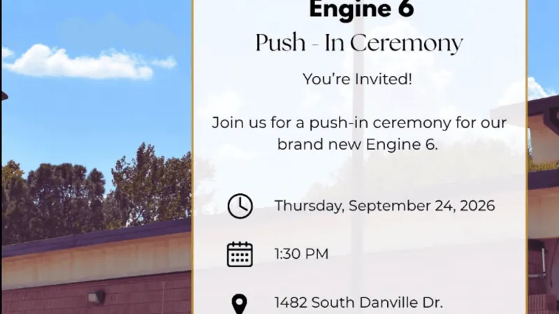 AFD to Host Push-In Ceremony for Engine 6