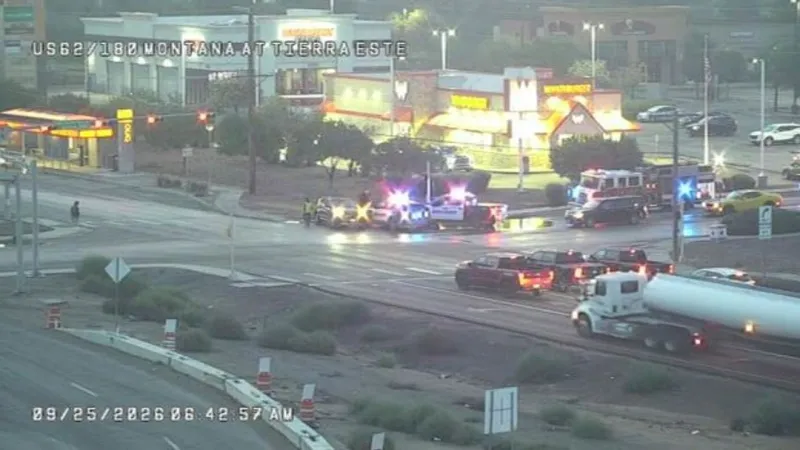 Right lane on Tierra Este eastbound blocked at Montana after collision Friday