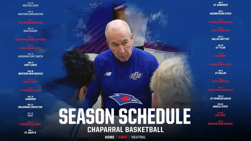 Chaps Announce 2026-27 Schedule