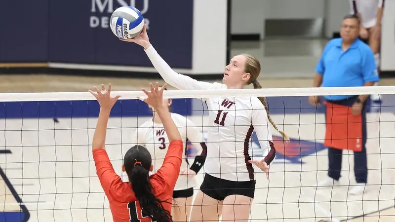 West Texas A&M Falls in Straight Sets at Dallas Baptist