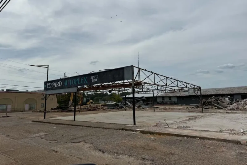 Peppard Autoplex Lot Completely Demolished in Nacogdoches