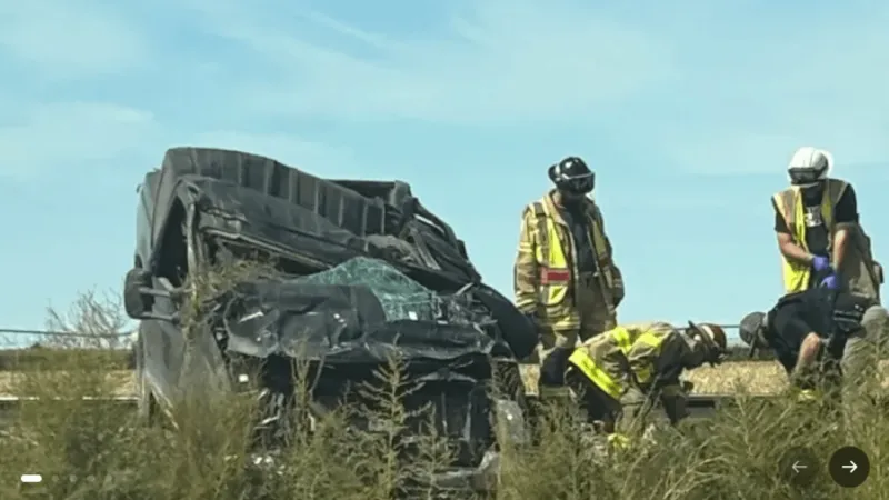 4 members of Pampa family injured after tire blowout causes rollover onto railroad tracks
