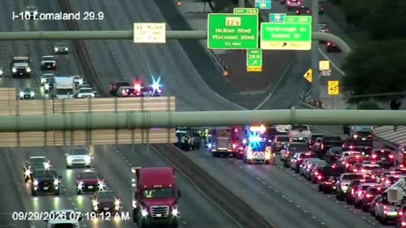 Crash closes two left lanes on I-10 West at Yarbrough, traffic backed up to Zaragoza