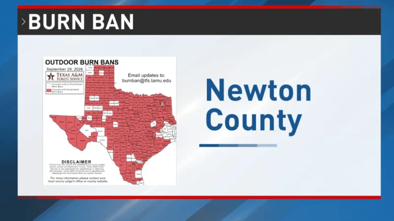 High fire danger prompts Newton County to join list of locations issuing burn bans