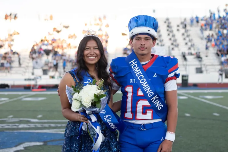 Congrats to Carolina Herrera and Lorenzo Aguirre, named the Queen and King at Dickinson High School's Homecoming