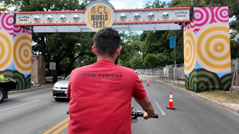 ACL pedicab drivers prepare to ride through a potentially stormy weekend