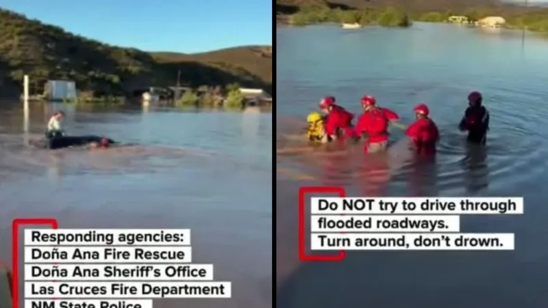 Woman rescued from floodwaters in highway near Radium Springs