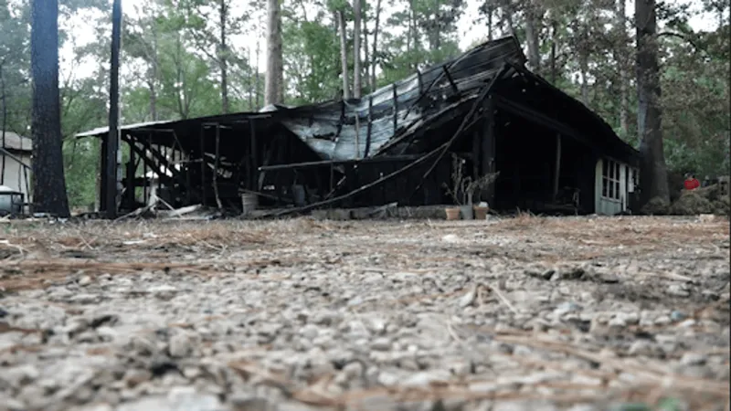 Brookeland family searches for keepsakes after fast-moving fire destroys home