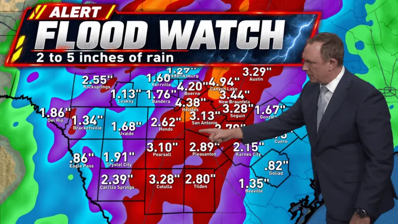 Heavy rain could bring 2 to 5 inches, flash flooding to San Antonio area