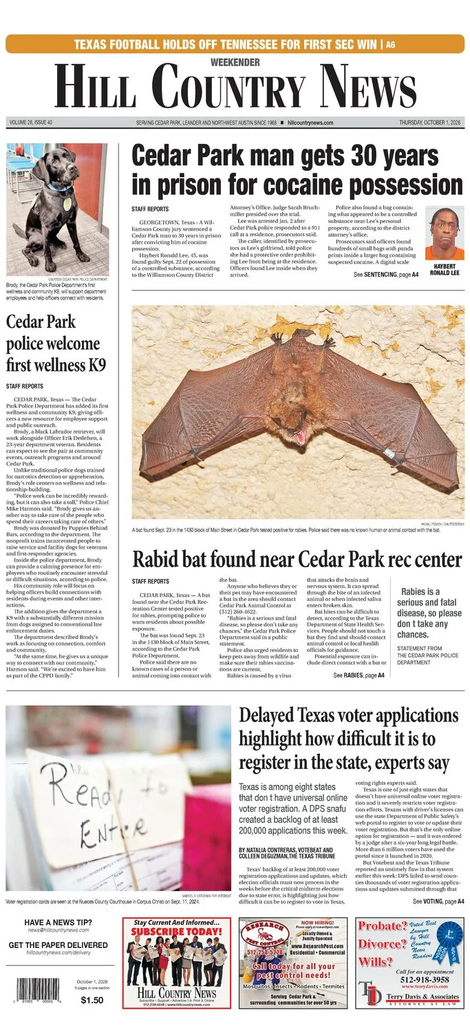 Hill Country News 10/01/2026