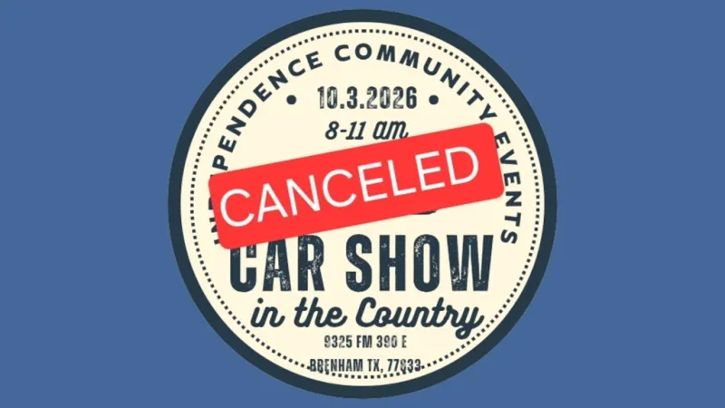 INDEPENDENCE CAR SHOW IN THE COUNTRY CANCELLED DUE TO WEATHER