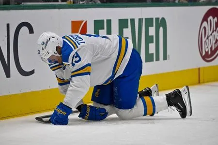 Blues F Alexey Toropchenko (upper-body injury) out at least 6 weeks