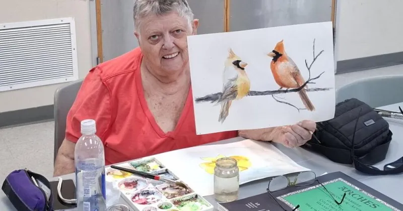Artists enjoy creative watercolor lessons at Heights Rec Center