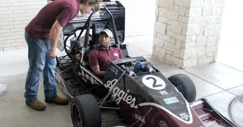 Davila students get up-close look at Aggie race car