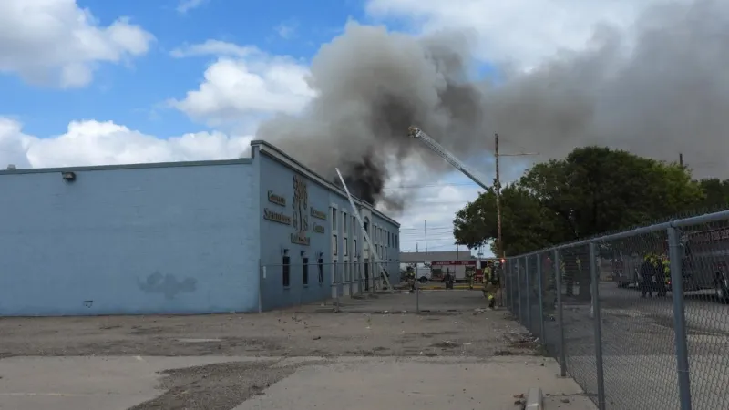 Former Guyon Saunders Resource Center building, which closed last year, catches fire