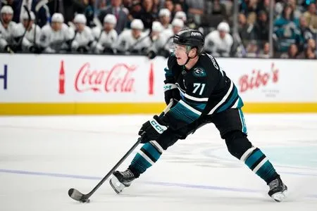 Sharks star Macklin Celebrini scratched at Stars with lower-body injury