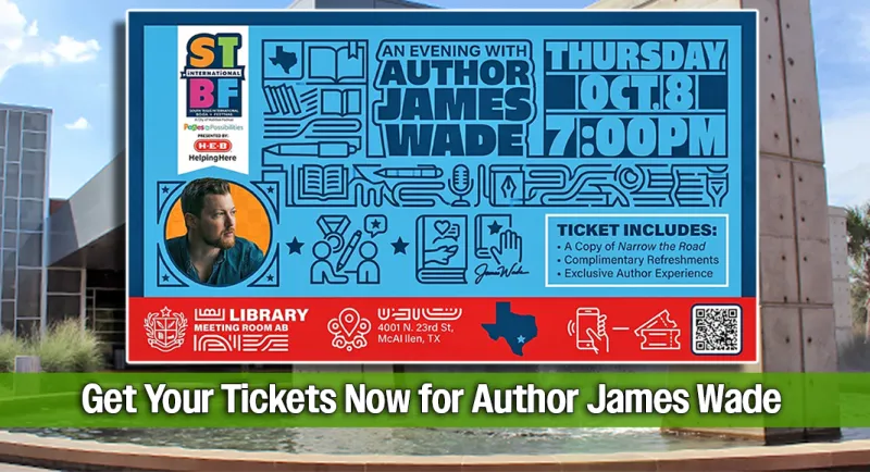 Get Your Tickets Now for Author James Wade on October 8th