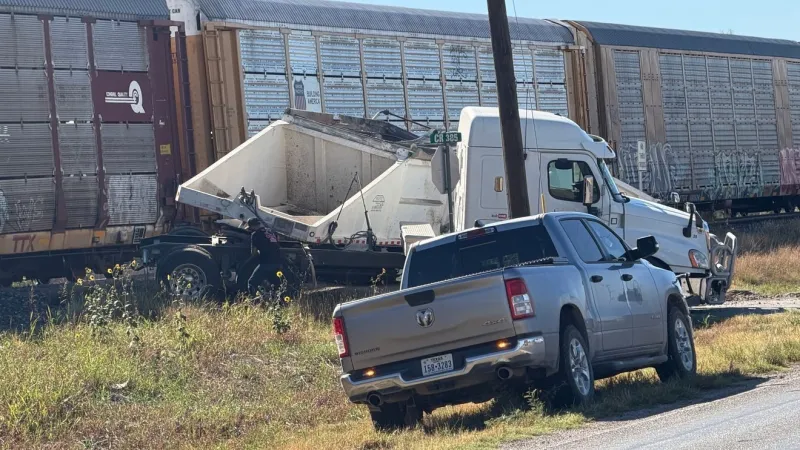 Train, semi-truck collide on Taylor County road; driver reports minor injuries