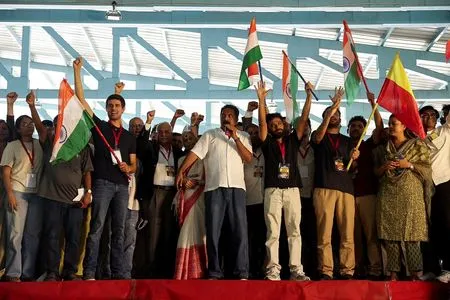 Indian opposition protest police action against lawmakers, push for poll chief's resignation