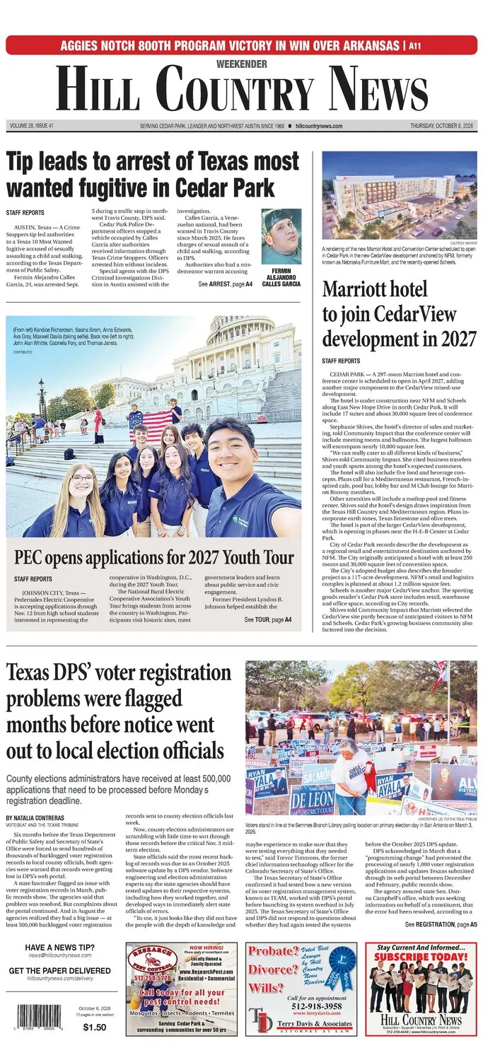 Hill Country News 10/08/2026