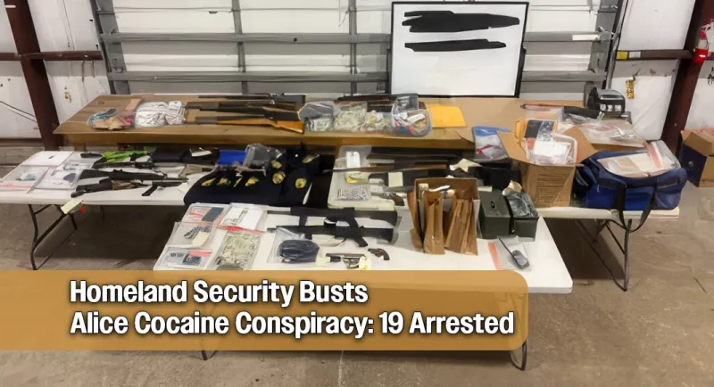 Homeland Security Task Force Investigation Leads to 19 Arrests in Alice Cocaine Ring