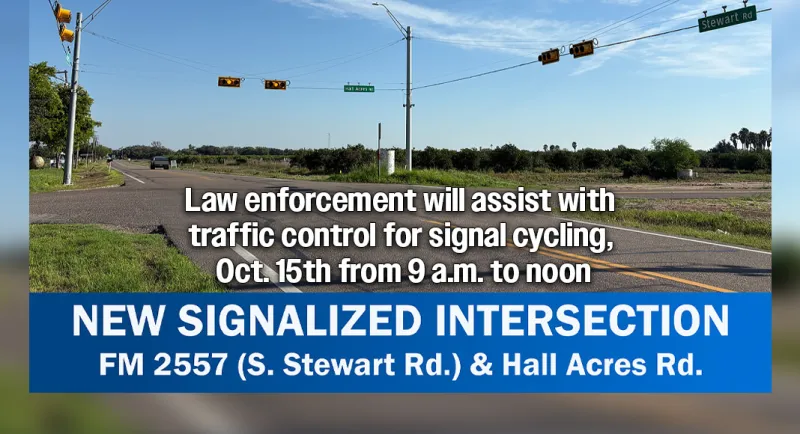 New Traffic Light at S. Stewart & Hall Acres Rd. Starts Oct. 15