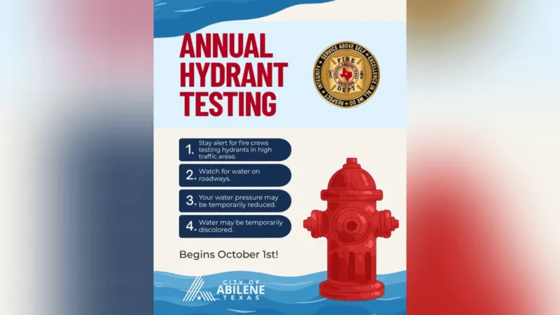 Abilene Fire Department to conduct hydrant testing through November
