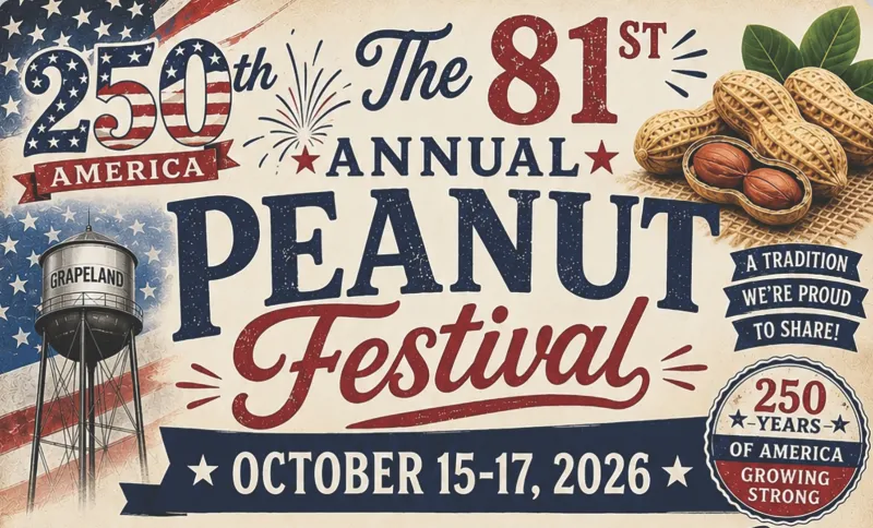 81st Grapeland Peanut Festival Celebrates Tradition, America's 250th Birthday