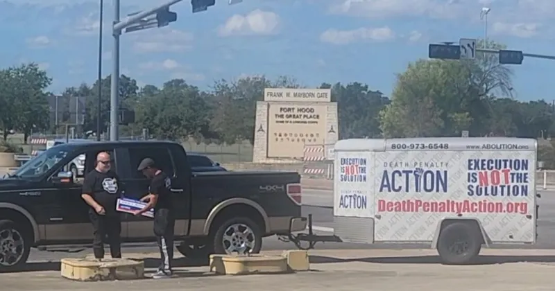 Anti-death penalty leaders protest outside Fort Hood