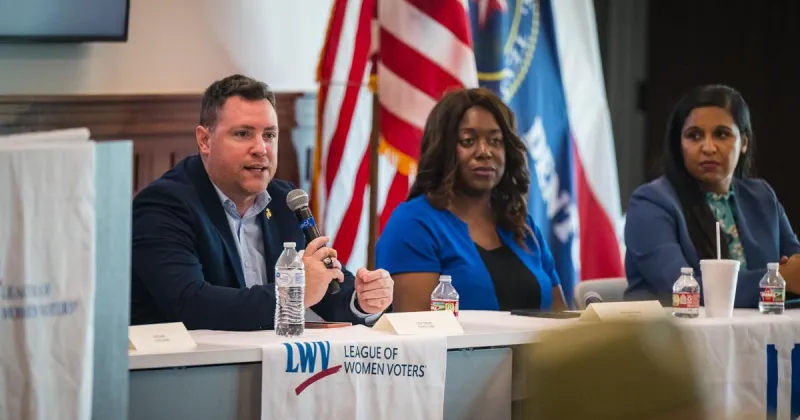Denton County judge and commissioner candidates talk data centers, ICE and more at League of Women Voters forum