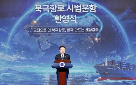 South Korea's Lee says Arctic shipping route development to comply with international sanctions