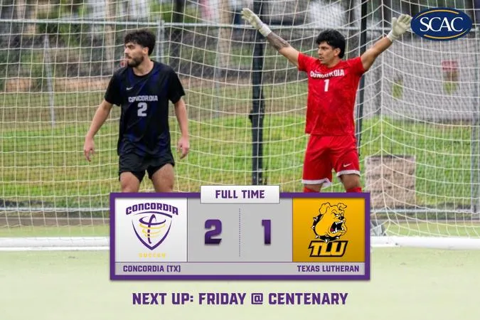 Men's Soccer Rallies Past Texas Lutheran